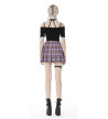 Purple Pleated Plaid Skirt