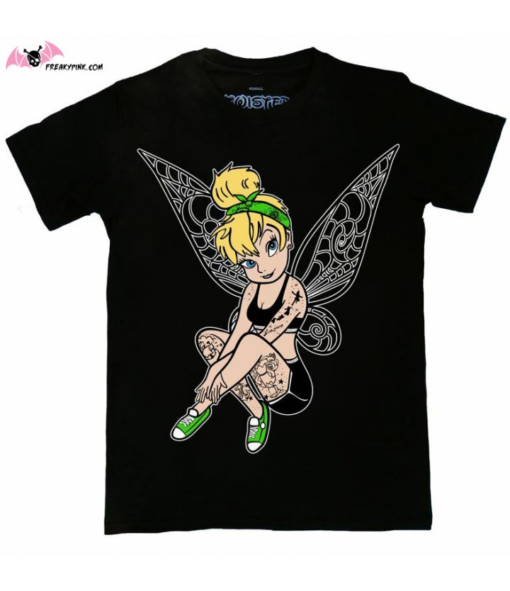 T shirt Clochette tatou e princesse Disney punk Freaky Pink Twisted
