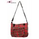 Petite sacoche punk tartan rouge