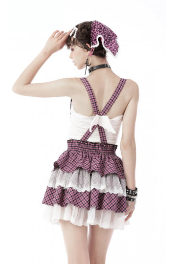 Angel Wings Pink White Frilly Strap Dress