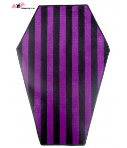 Tapis cercueil rayé noir et violet