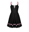 Doll Heart Pink Black Dress