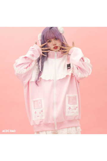 Game Over Frill Jacket Pink ACDC RAG