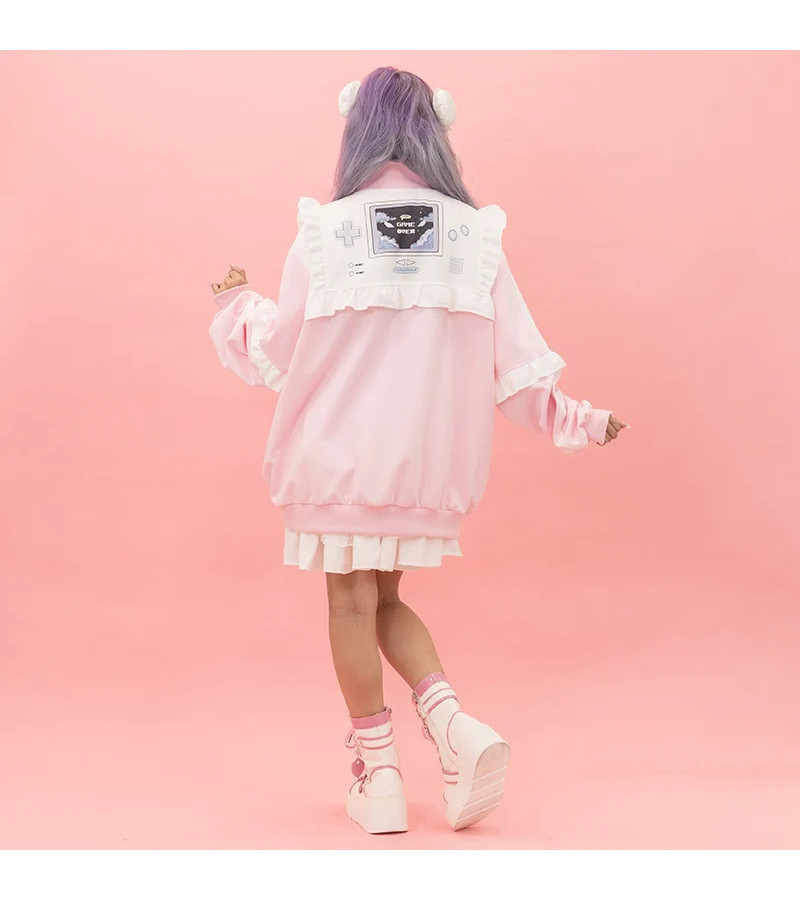 Game Over Frill Jacket Pink ACDC RAG