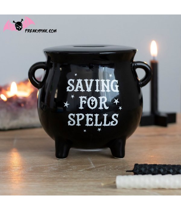 Tirelire chaudron noir "Saving for spells"