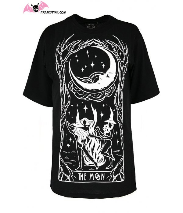 T-shirt Carte Tarot La Lune Oversized