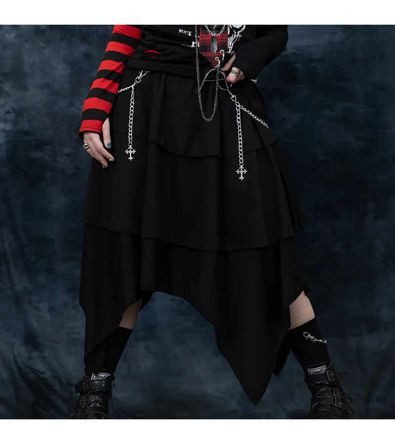 Dark Abyss Cross Chain Skirt Black ACDC RAG