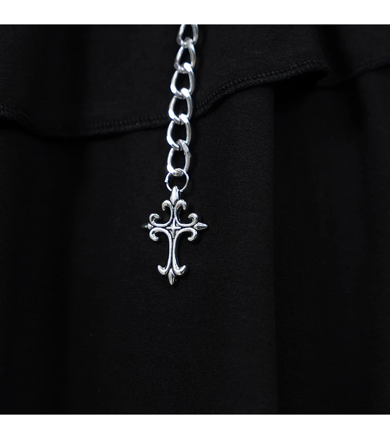 Dark Abyss Cross Chain Skirt Black ACDC RAG