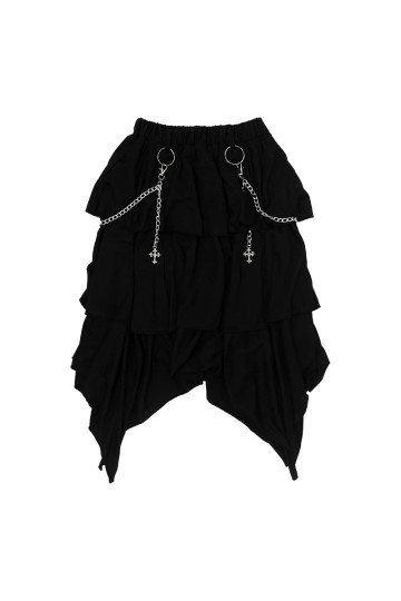 Dark Abyss Cross Chain Skirt Black ACDC RAG