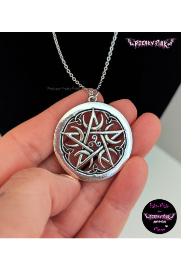 Celtic Pentacle Necklace Freaky Pink
