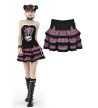 Jupe Magic Cat Carreaux Roses Noirs