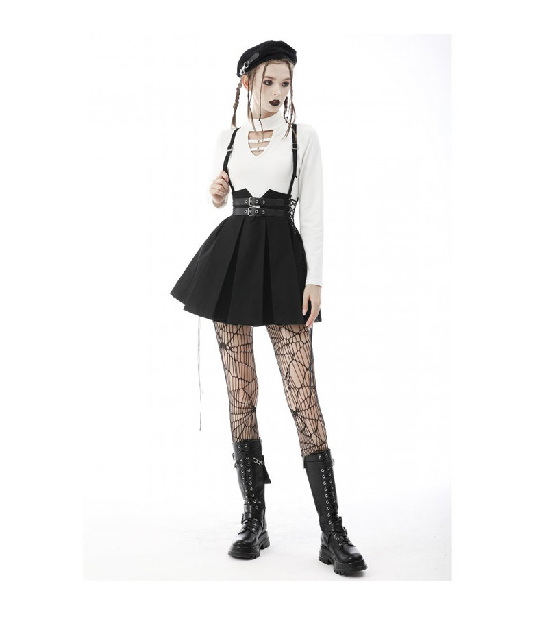 Black Pleated Belts And Lacings Dress