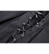 Black Pleated Belts And Lacings Dress