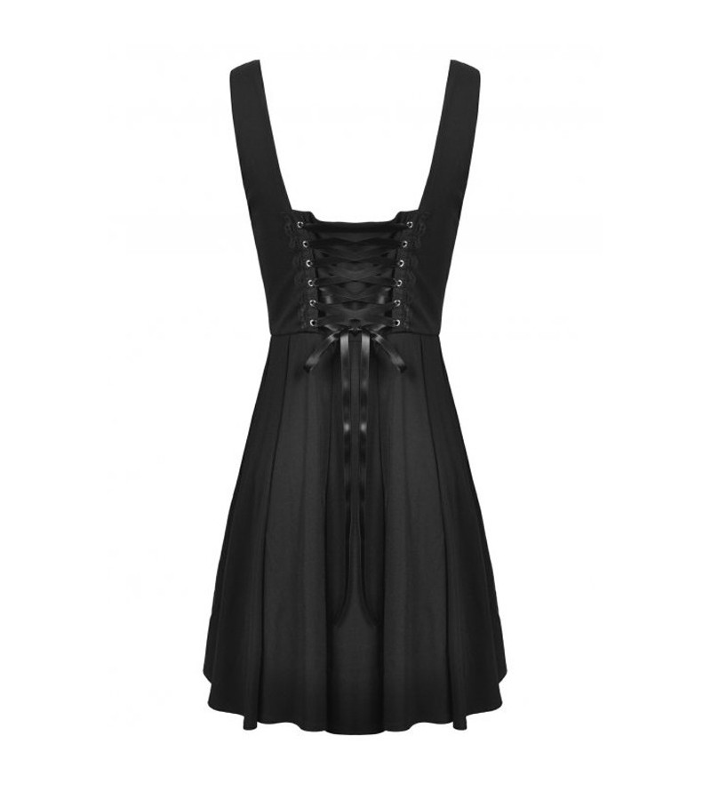 Black Pleated Preppy Style Dress