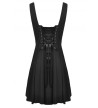 Black Pleated Preppy Style Dress