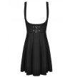 Black Pleated Preppy Style Dress