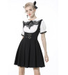 Black Pleated Preppy Style Dress