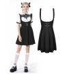 Black Pleated Preppy Style Dress