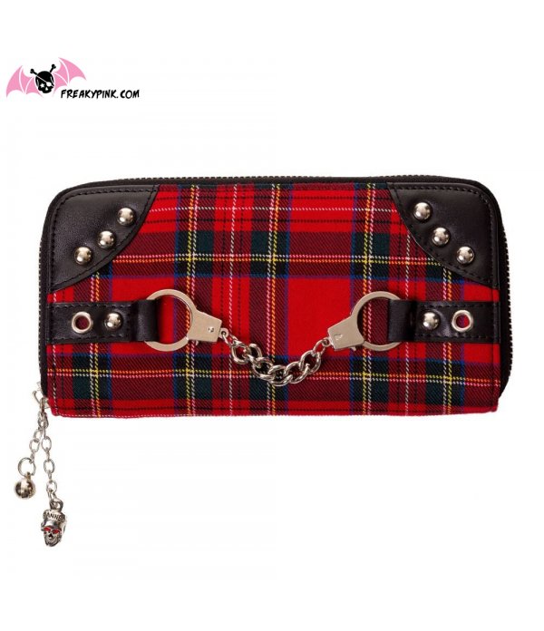 Portefeuille Menottes Tartan Rouge