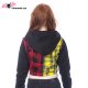 Veste Courte Bicolore Tartan Rouge et Jaune