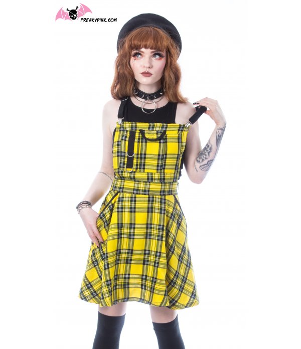 Robe Salopette Tartan Jaune