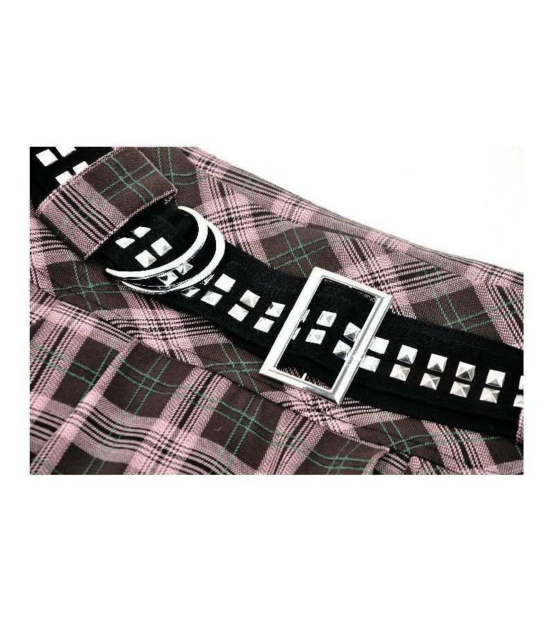 Pink Plaid Mini Skirt