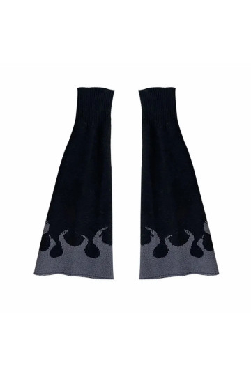 Grey Flames And Black Wide Leg Warmers