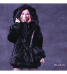 Black Fluffy Bunny Ears Coat - - Motto Aishite