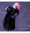 Manteau Fourrure Col Sailor Noir et Violet - Motto Aishite