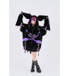 Black Purple Fluffy Devil Ears Coat - Psynyxx