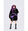 Manteau Fourrure Oreilles De Diable Noir Et Violet - Psynyxx