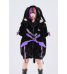 Black Purple Fluffy Devil Ears Coat - Psynyxx