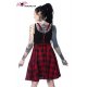 Robe salopette tartan rouge et noir