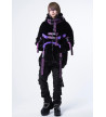 Black Purple Fluffy Cyber Coat - Psynyxx