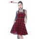 Robe salopette tartan rouge et noir