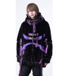 Manteau Fourrure Cyber Noir Et Violet - Psynyxx