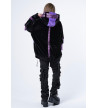 Manteau Fourrure Cyber Noir Et Violet - Psynyxx