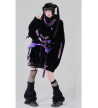 Manteau Fourrure Cyber Noir Et Violet - Psynyxx