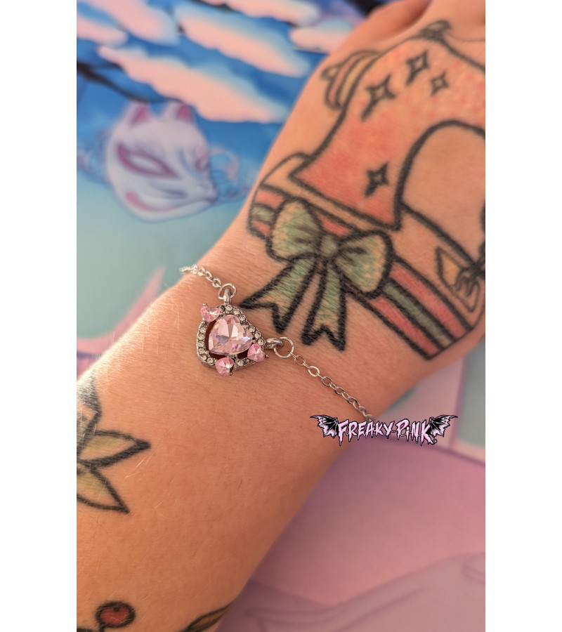 Pink Heart Kawaii Bracelet - Freaky Pink