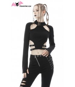 Crop top punk noir "Cut Out"