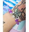 Purple Beads Moon Star Bracelet - Freaky Pink