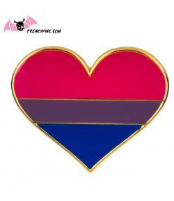 Pins coeur drapeau fierté bisexuelle
