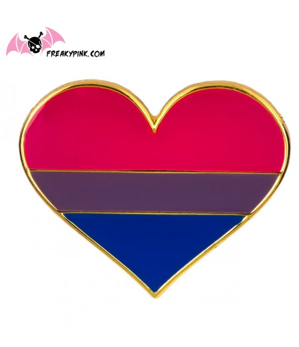 Pins coeur drapeau fierté bisexuelle