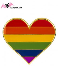 Pins cœur drapeau gay