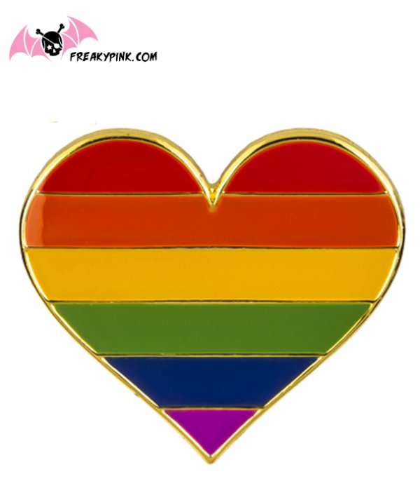 Pins cœur drapeau gay