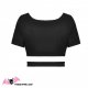 Crop top cœur damier noir et blanc