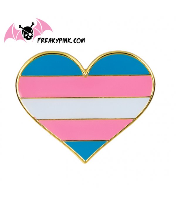 Pins coeur drapeau transgenres