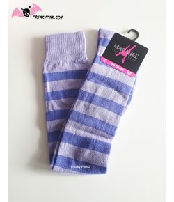 Jambières rayées violet pastel et violet foncé