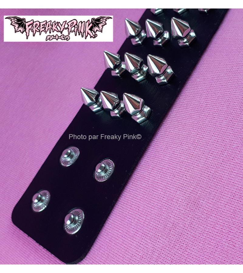 Gothic Black Bracelet With Spikes