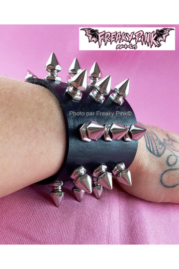 Gothic Black Bracelet With Spikes
